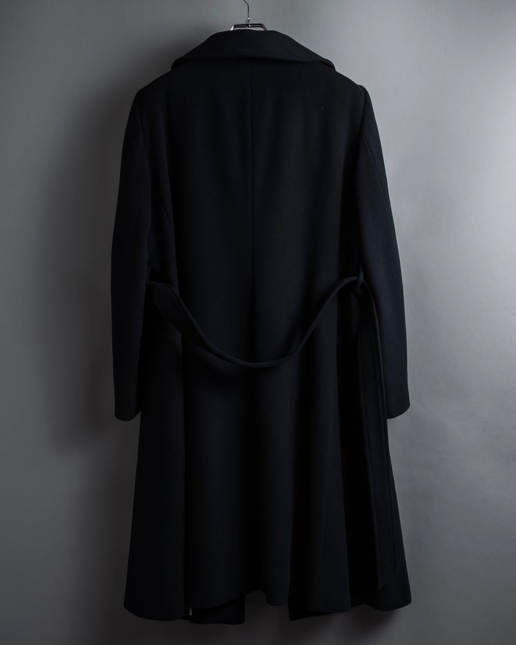 "BURBERRY" Belted design stand collar cashmere mix long coat