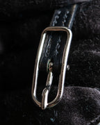 "HERMES" Single pin buckle leather narrow bracelet