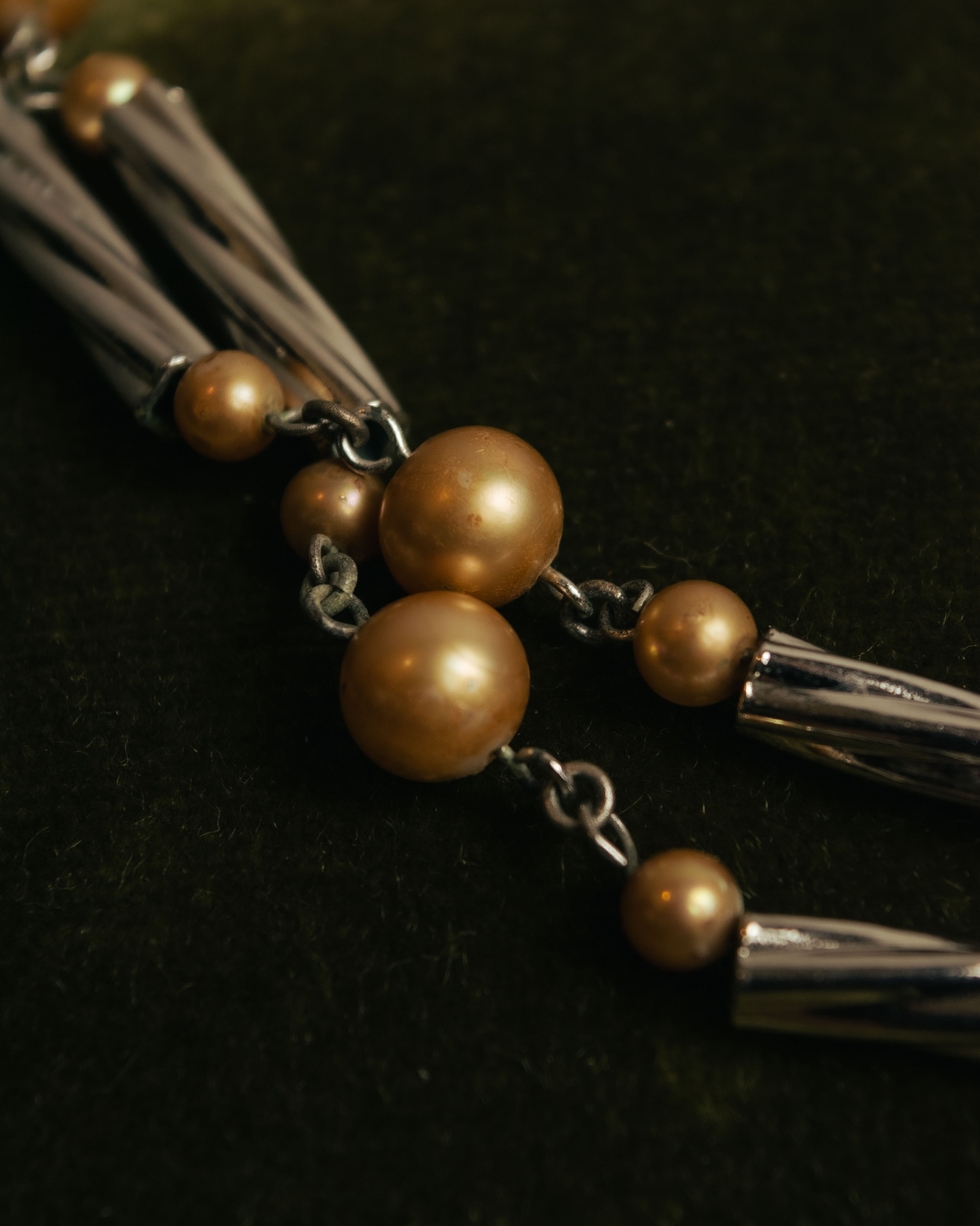“Yves Saint Laurent” 80’s-90’s Cassandra logo mixed bead long necklace