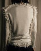 "COMME des GARCONS" 18AW layered mesh design fringe thick knit