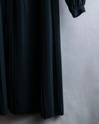 "SOANA" Bowtie belted design long black dress