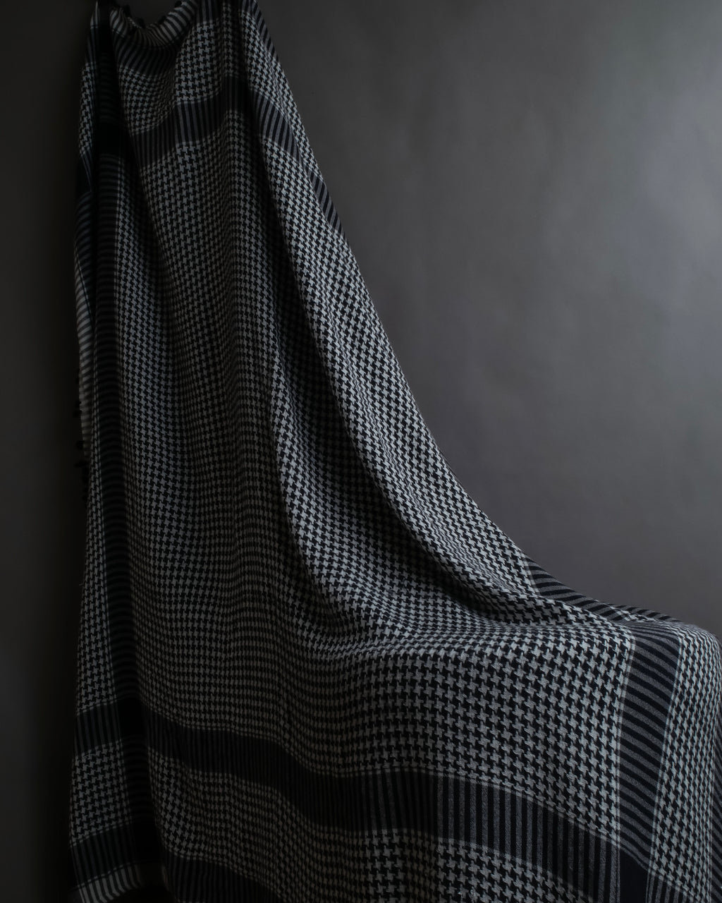 "Vintage houndstooth combination pattern large stole"