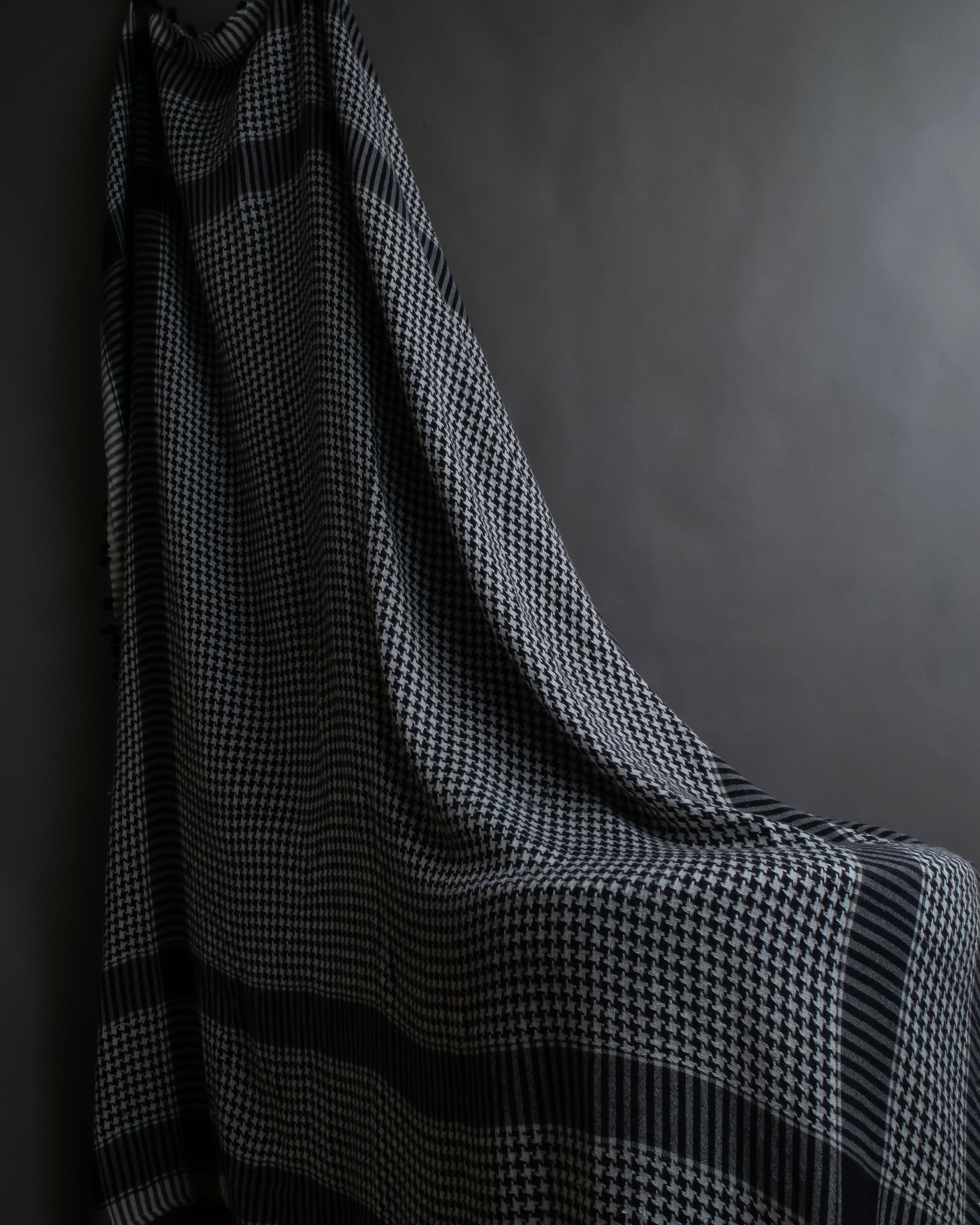 "Vintage houndstooth combination pattern large stole"