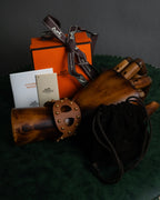 "HERMES" Chaine d'Ancre motif studs leather bracelet