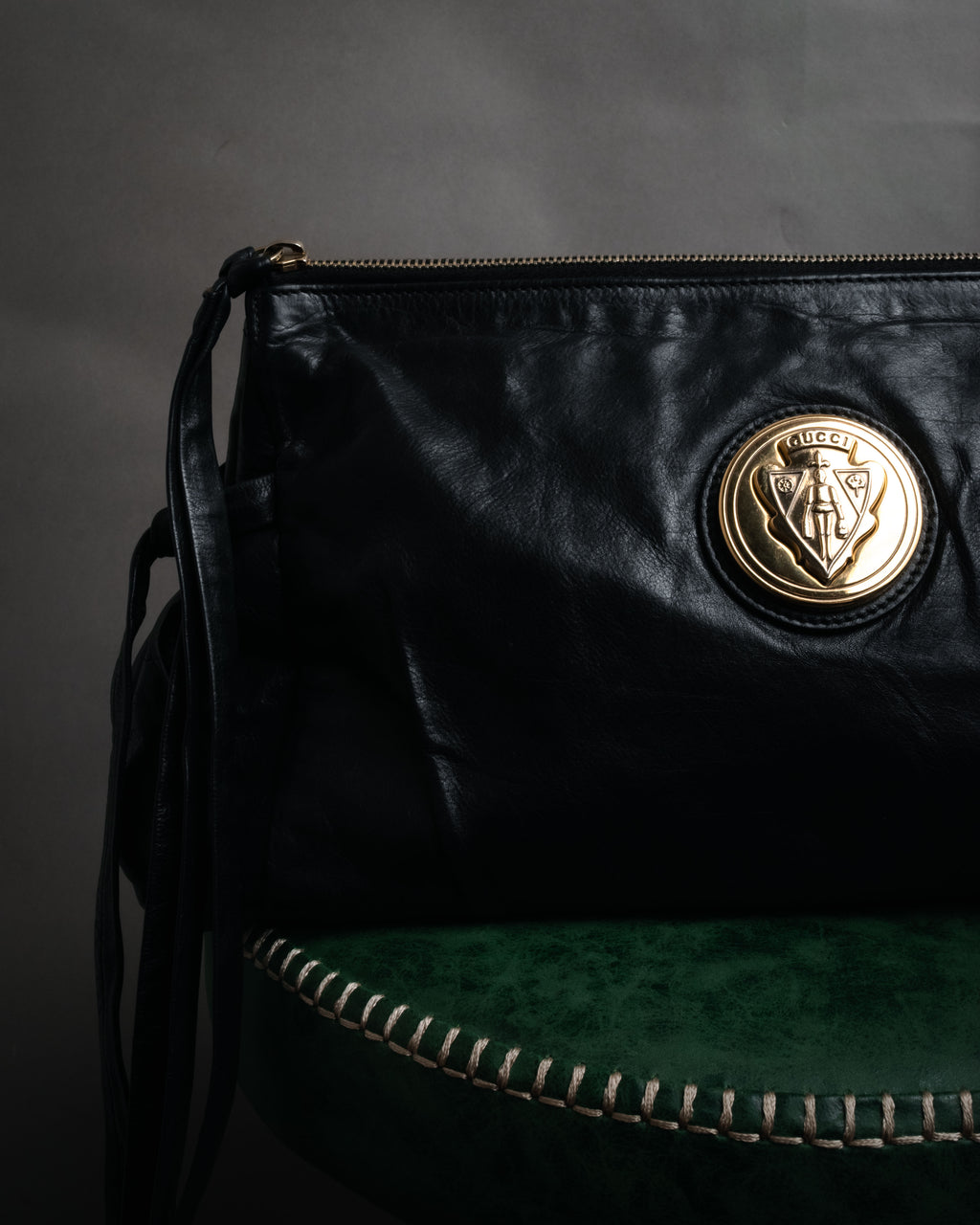 “GUCCI” 2007-2012 Crest emblem soft leather bag