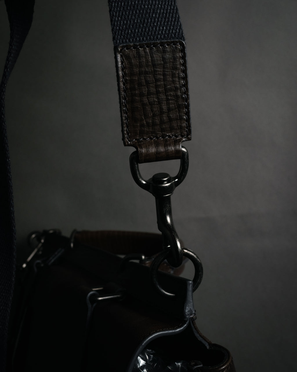 "DOLCE & GABBANA" 00’s-10’s Grained leather canvas-lined satchel bag