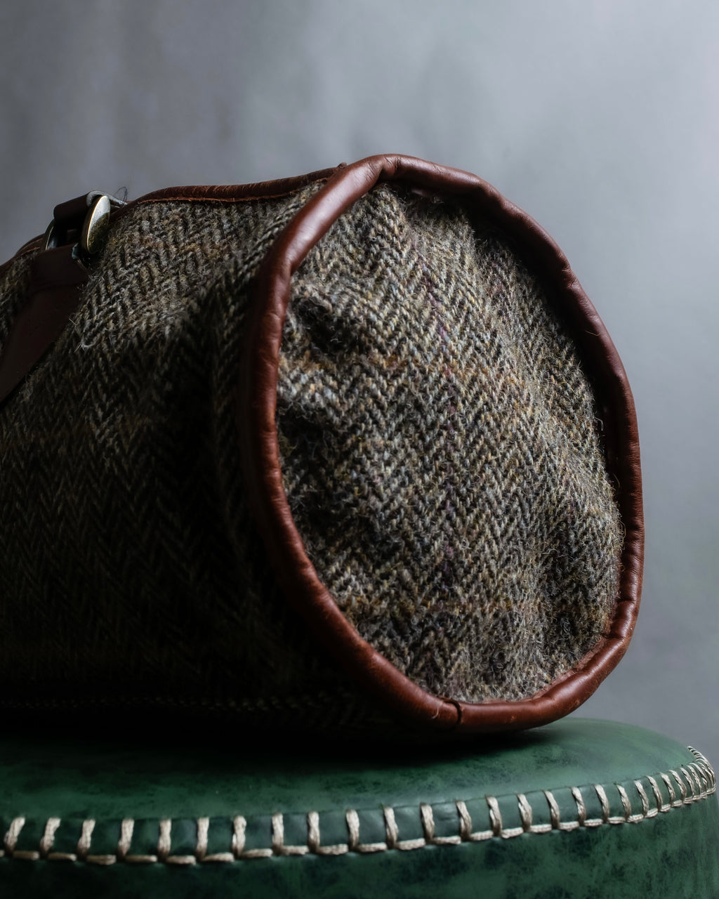 "Harris Tweed" Herringbone wave boston bag