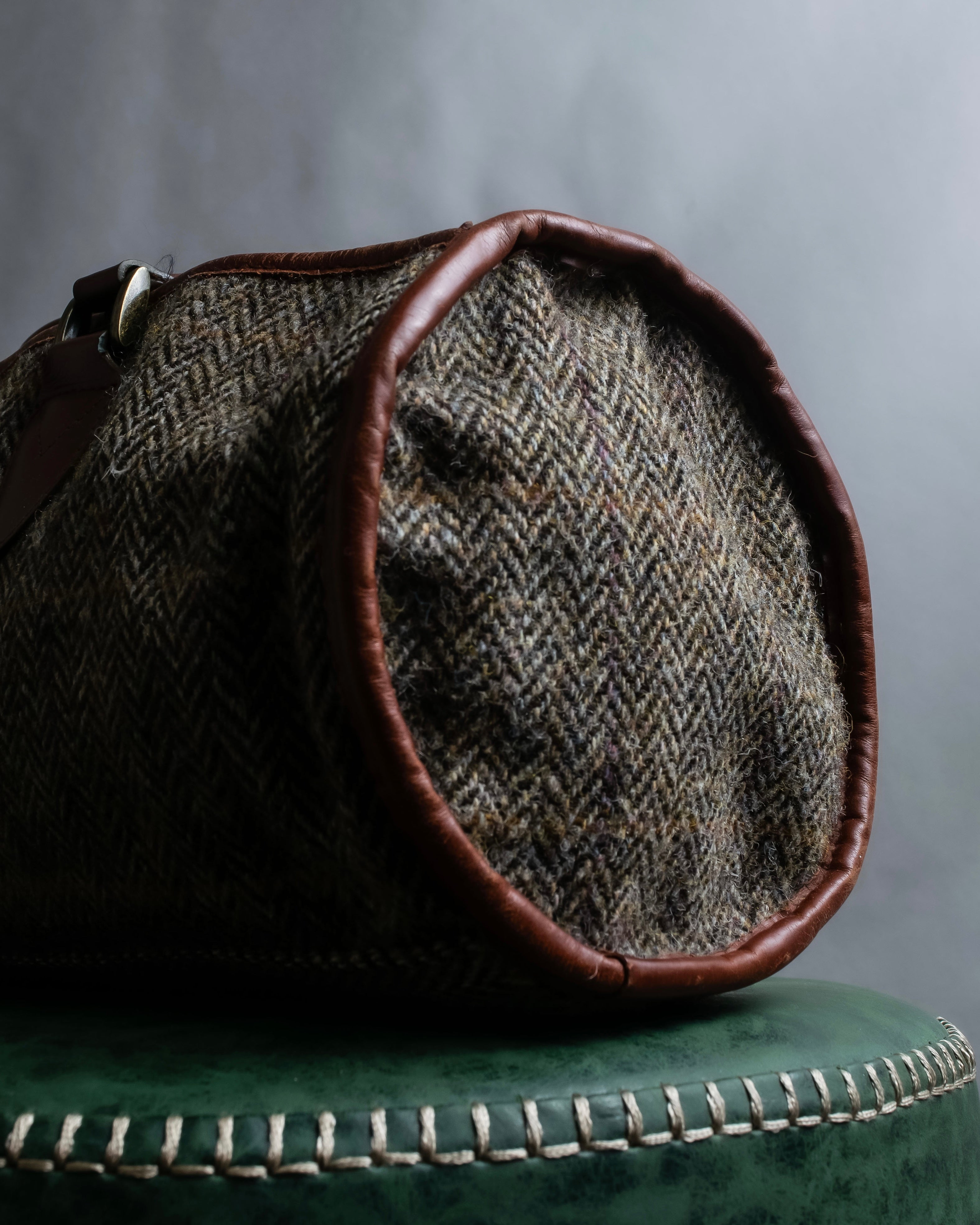 "Harris Tweed" Herringbone wave boston bag