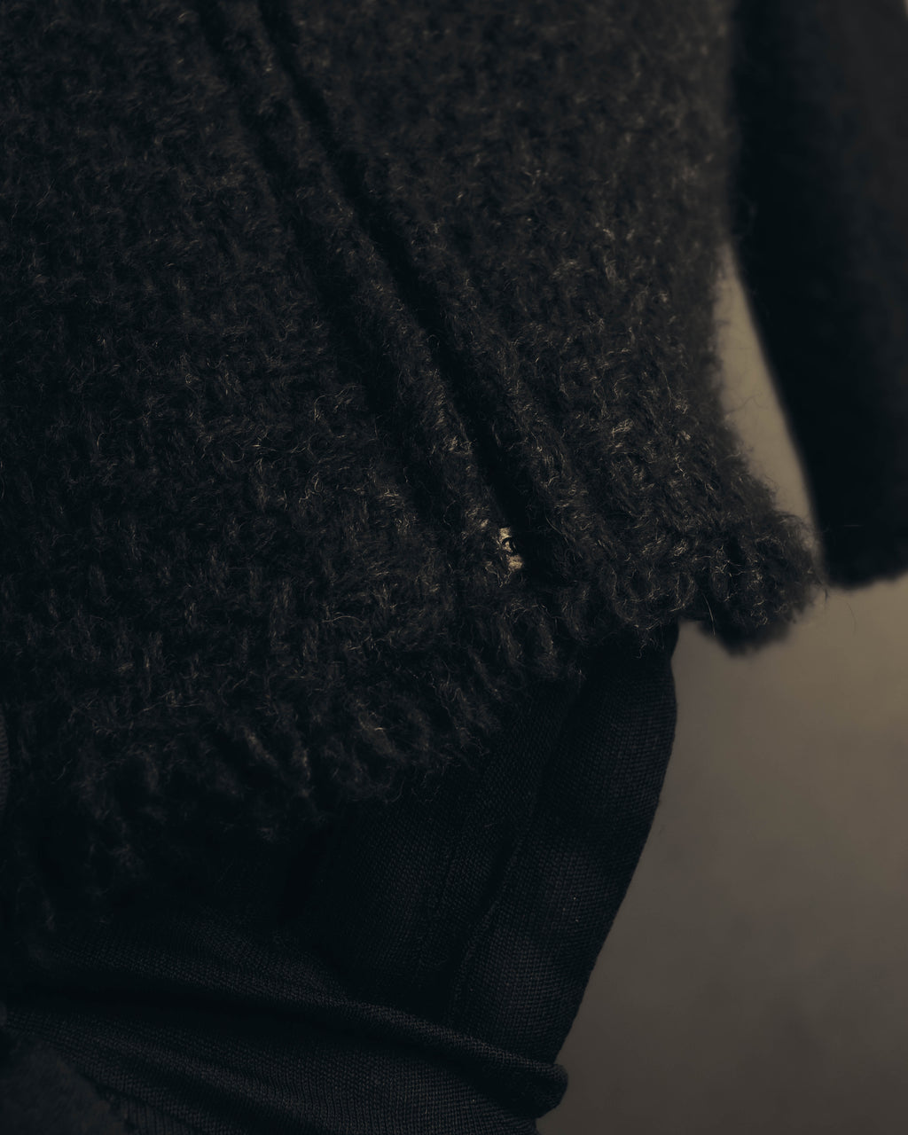 "CHANEL" 04AW Textured wool angora tweed zip jacket