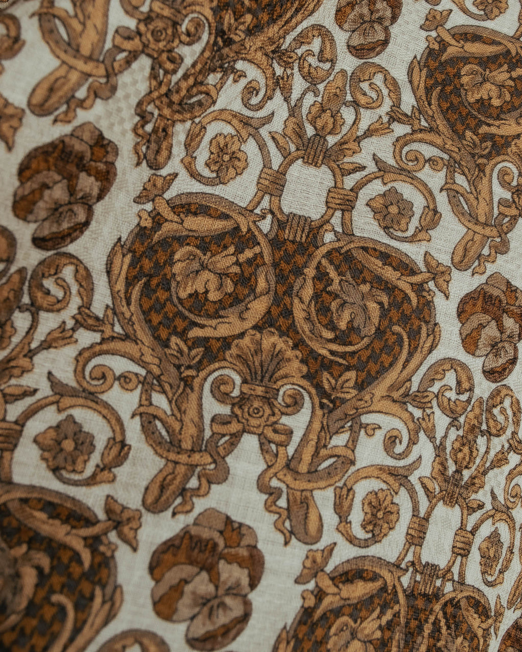 "Christian Dior" 80's-90's Baroque ornament print cotton scarf