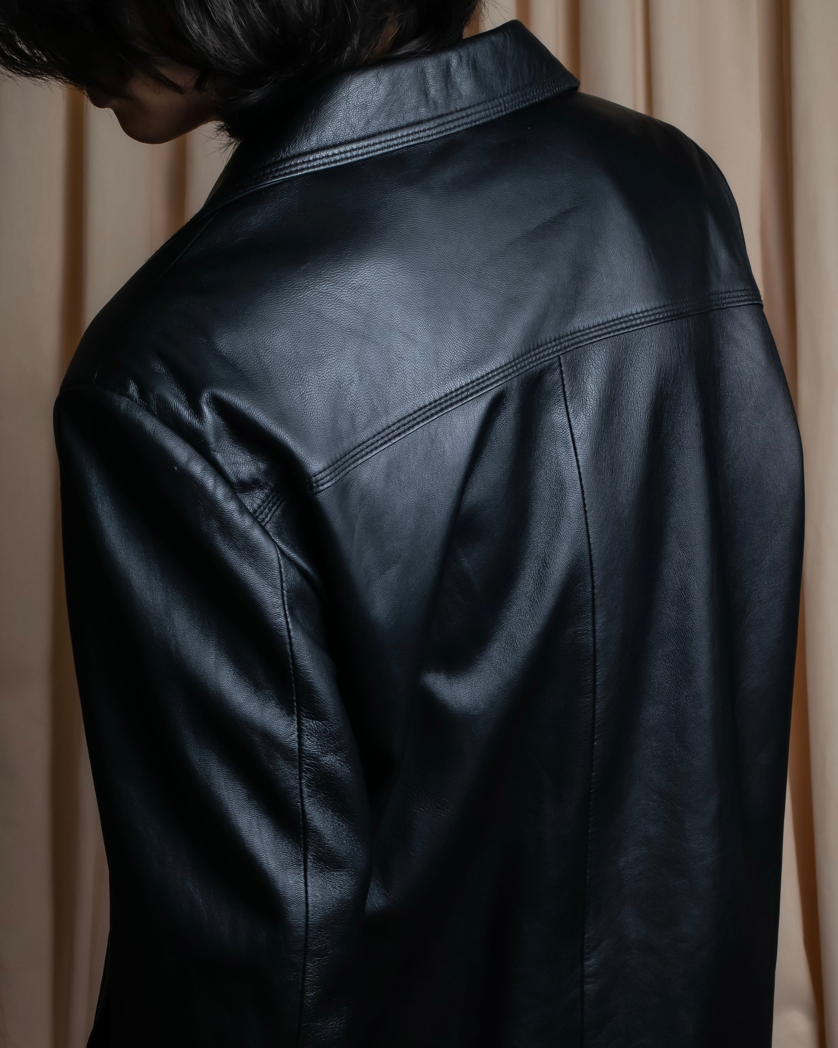 "GIANNI VERSACE COUTURE" Sheep skin oversized triangle color jacket