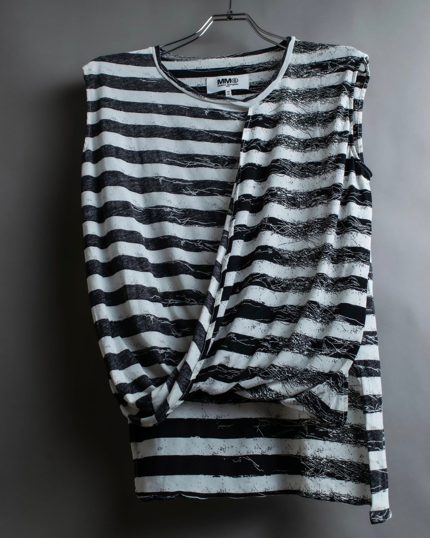 "MM6 MAISON MARGIELA" Peeling border pattern sleeveless pullover