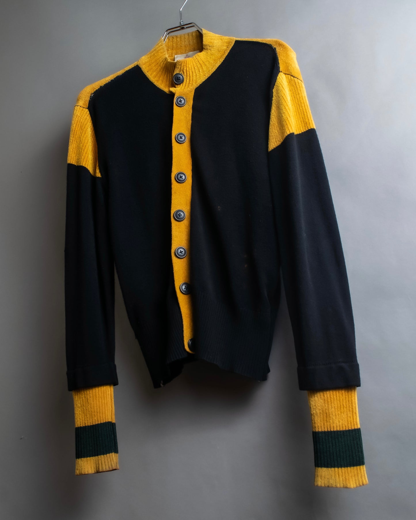 "Vivienne Westwood" Two-tone ribbed switching cardigan