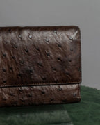 "LOEWE" Ostrich leather bi-fold wallet