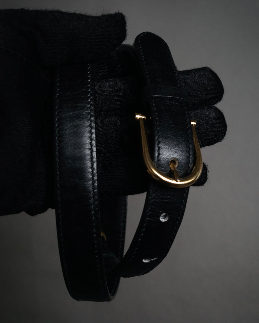 “CELINE” 80’s–90’s Equestrian hardware leather belt