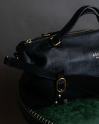 "CELINE" Various studs horizontal leather 2way bag