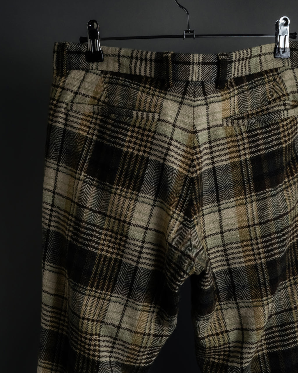 "GUCCI" Brushed check pattern tapered pants