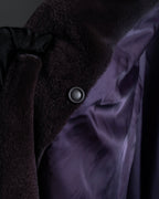 "Junko Yamamoto" Fur-trimmed design long cashmere blend coat