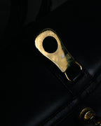 "GUCCI" 70’s boutique push lock box calf shoulder bag