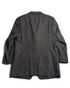 GIORGIO ARMANI/ Oversized Stripe Single Breasted 3B Tailored Jacket Gray