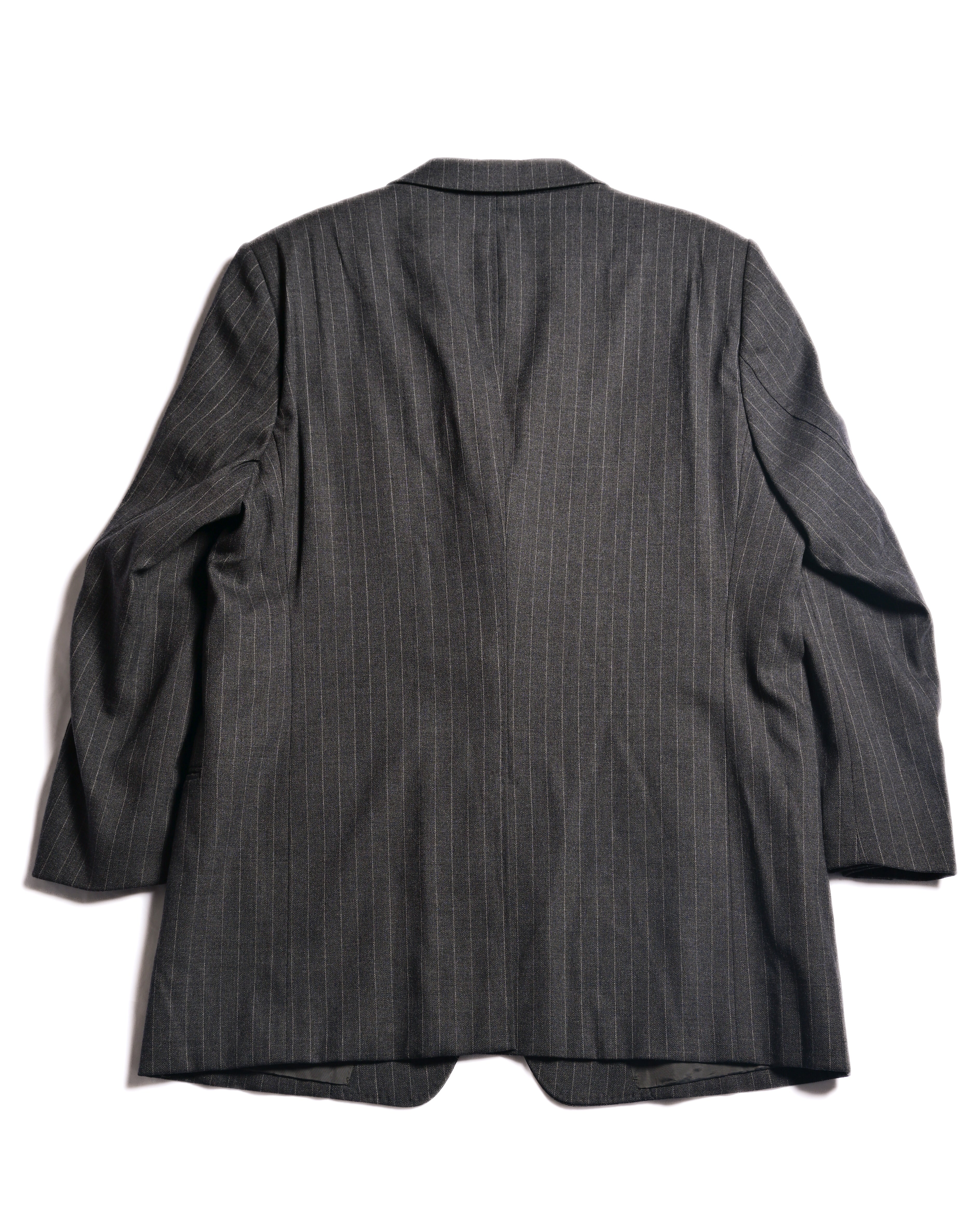 GIORGIO ARMANI/ Oversized Stripe Single Breasted 3B Tailored Jacket Gray