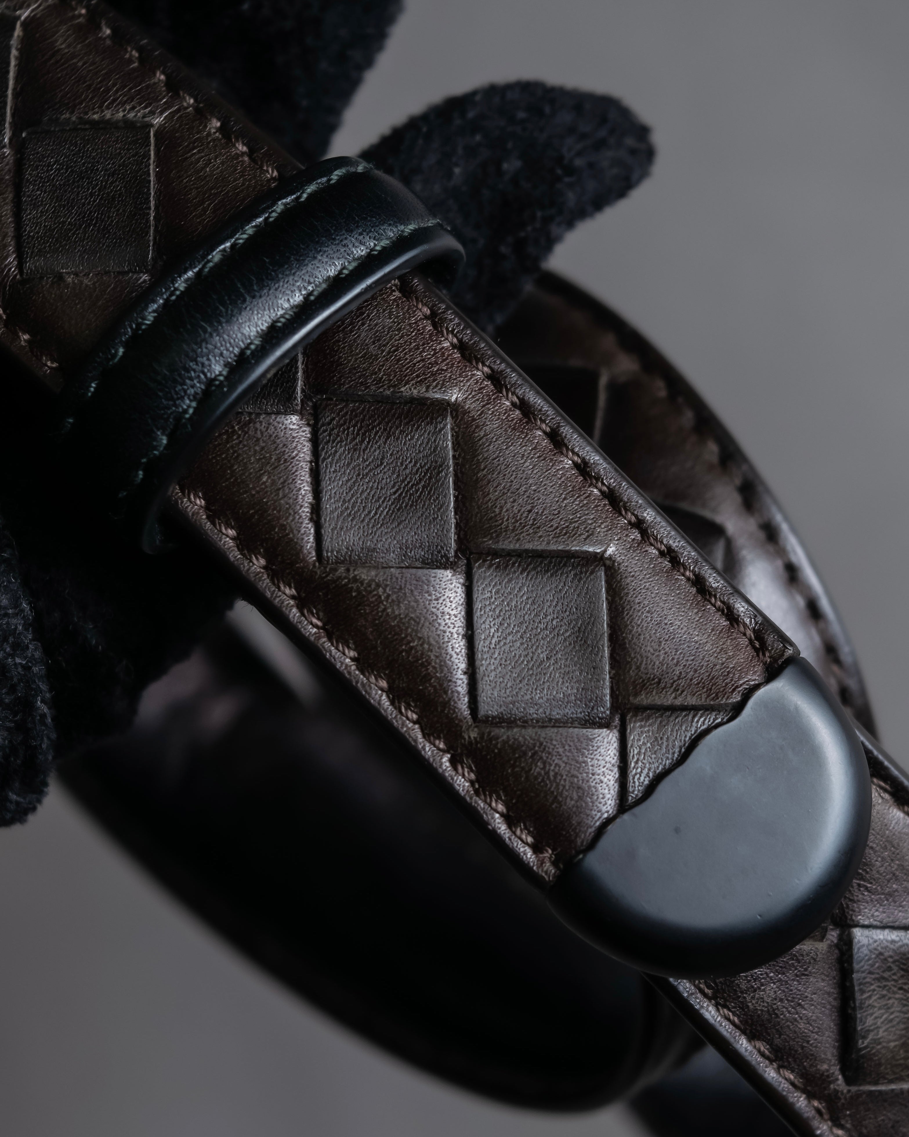"BOTTEGA VENETA" Intrecciato technique leather belt