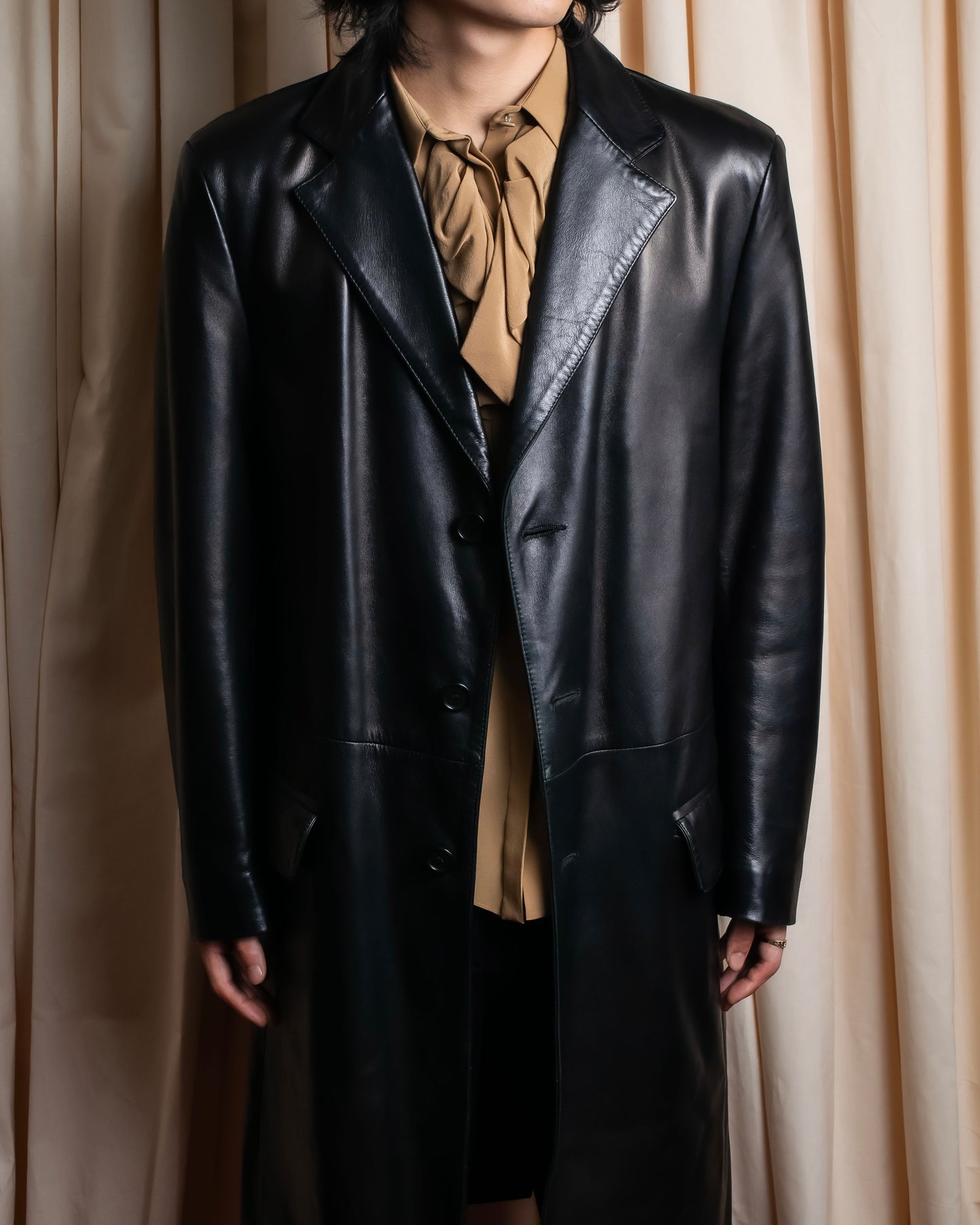 "GIANFRANCO FERRE" Oversized lamb leather chester coat