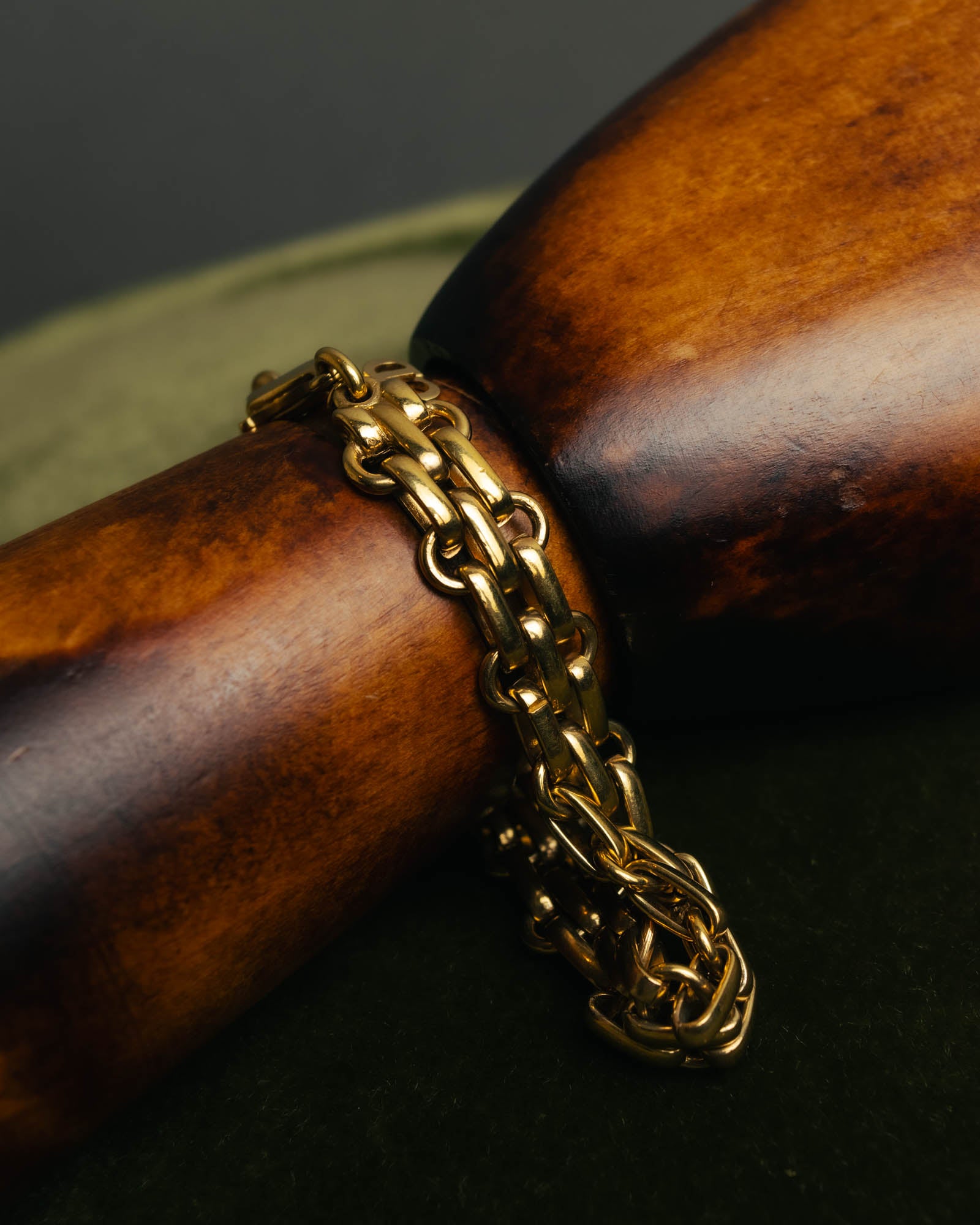 "Christian Dior" 80's-90's Gold-tone chain bracelet