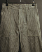 -SPECIAL- “Christian Dior” 20’s silk cotton striped straight trousers