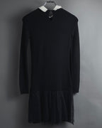 "RED VALENTINO" Lace bib knit tunic dress