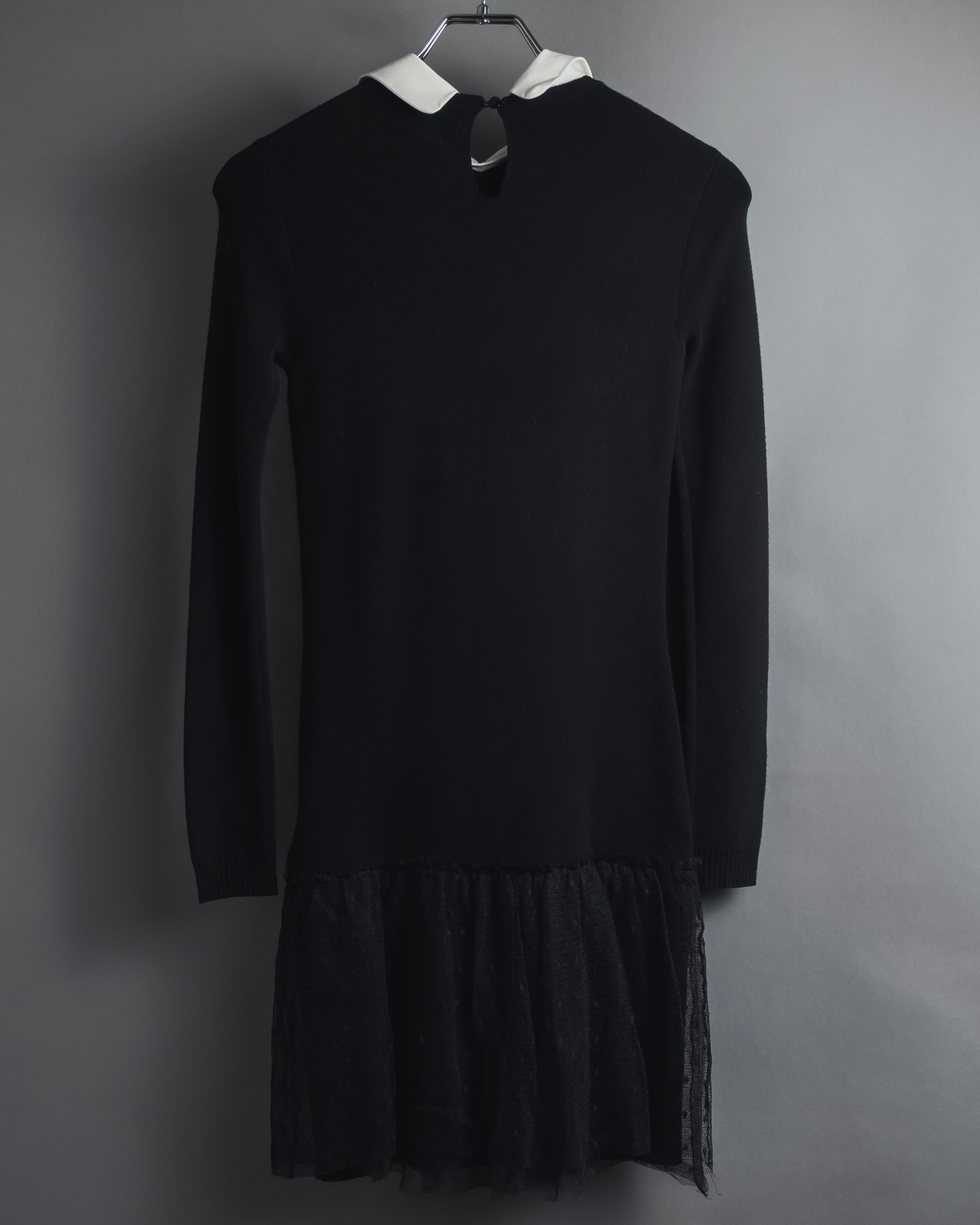 "RED VALENTINO" Lace bib knit tunic dress