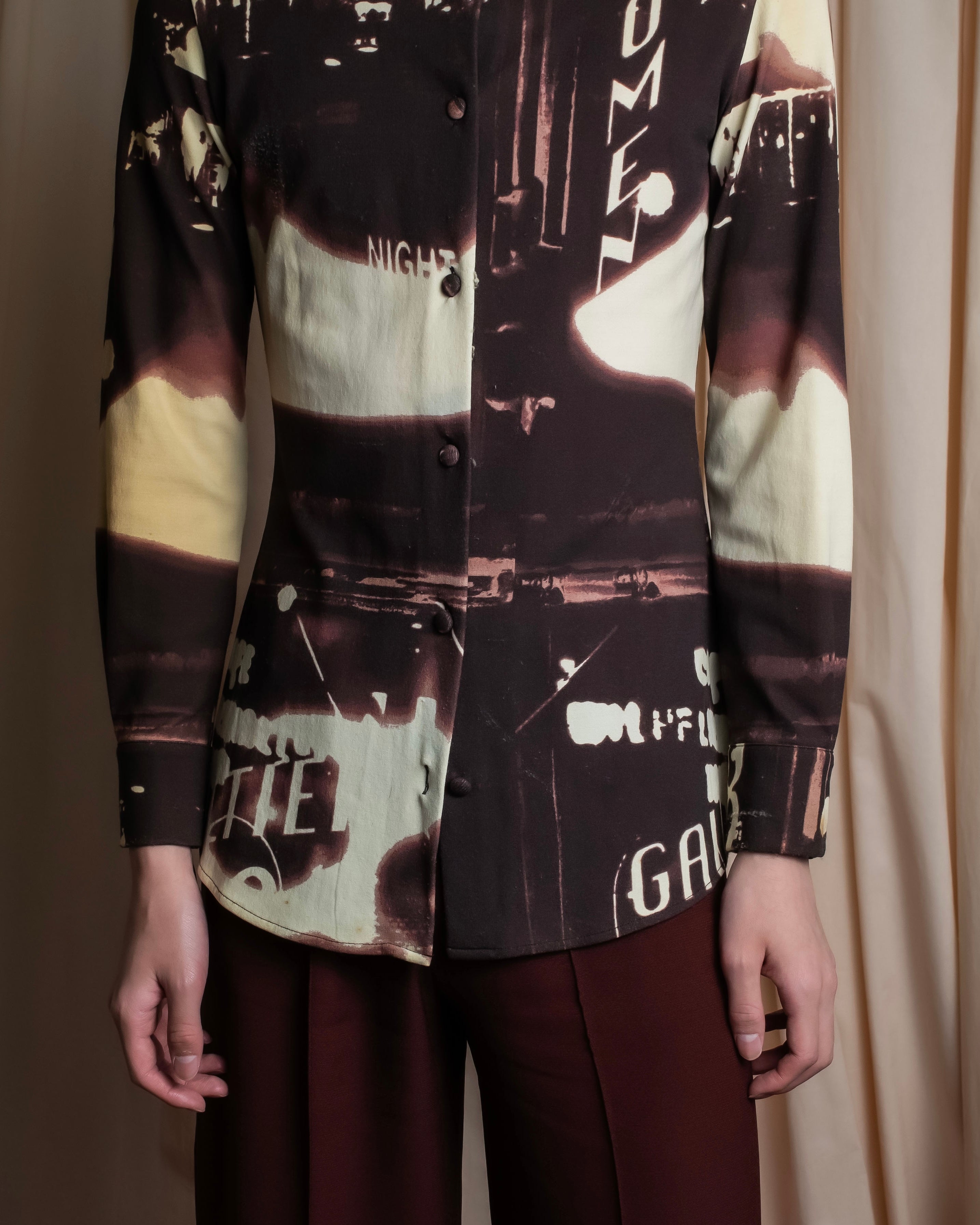 "JEAN PAUL GAULTIER" City night view graphic shirt