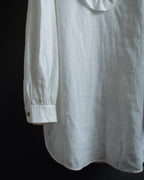"GUCCI" Michele period ruffle round collar linen pullover shirt
