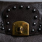 "Sergio Rossi" Stud design horizontal leather 2way shoulder bag