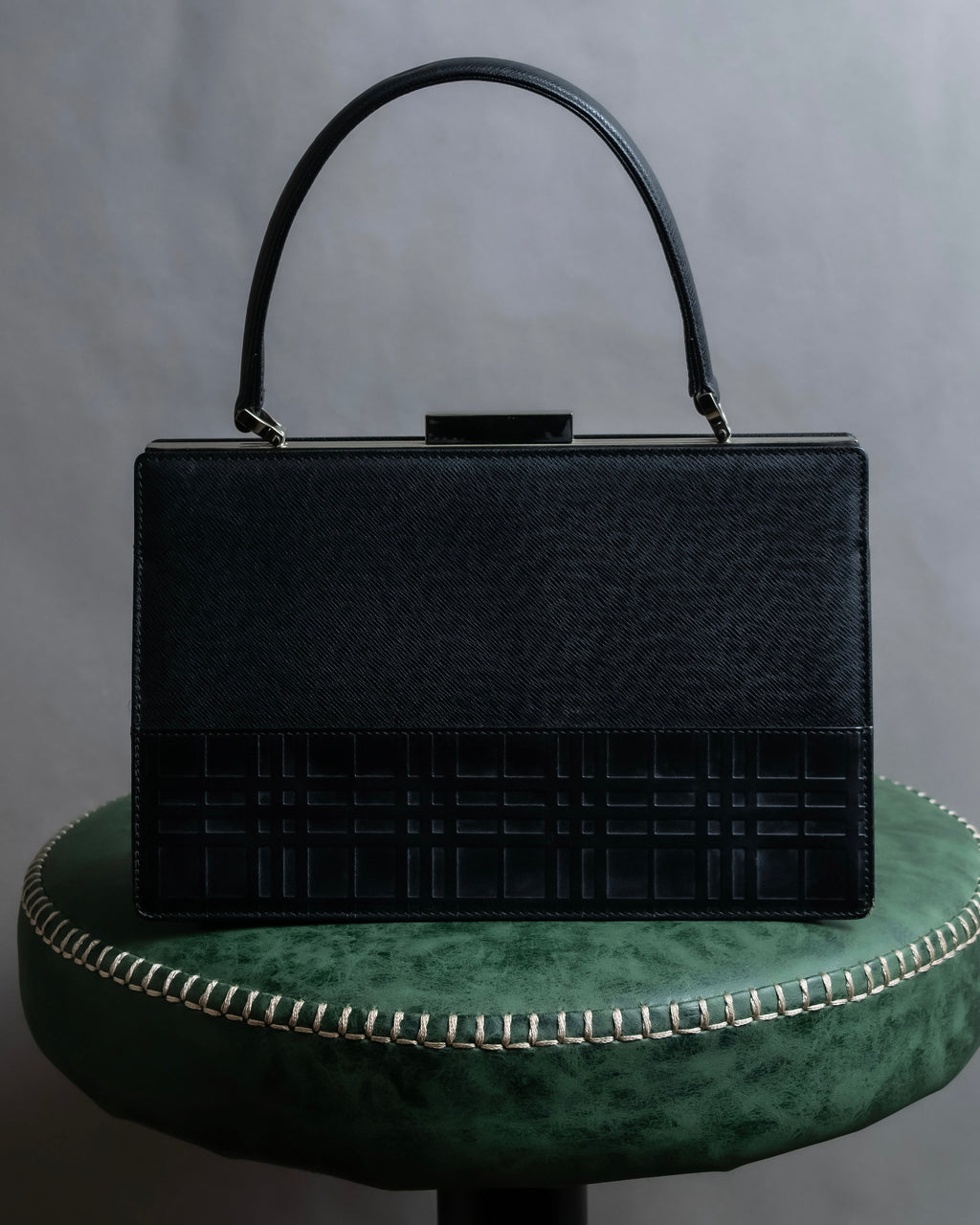 "BURBERRY" Nova check embossed leather hand bag