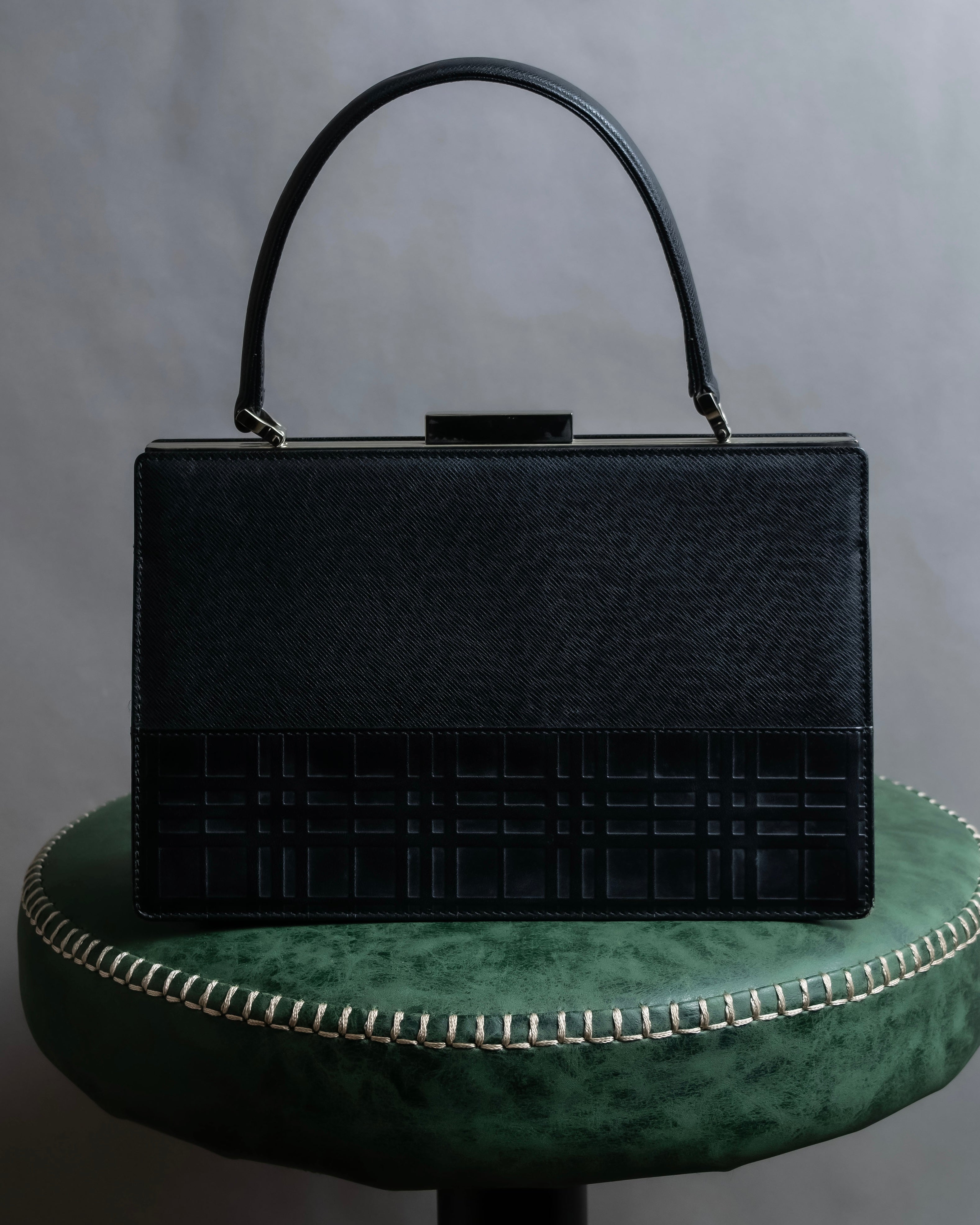 "BURBERRY" Nova check embossed leather hand bag