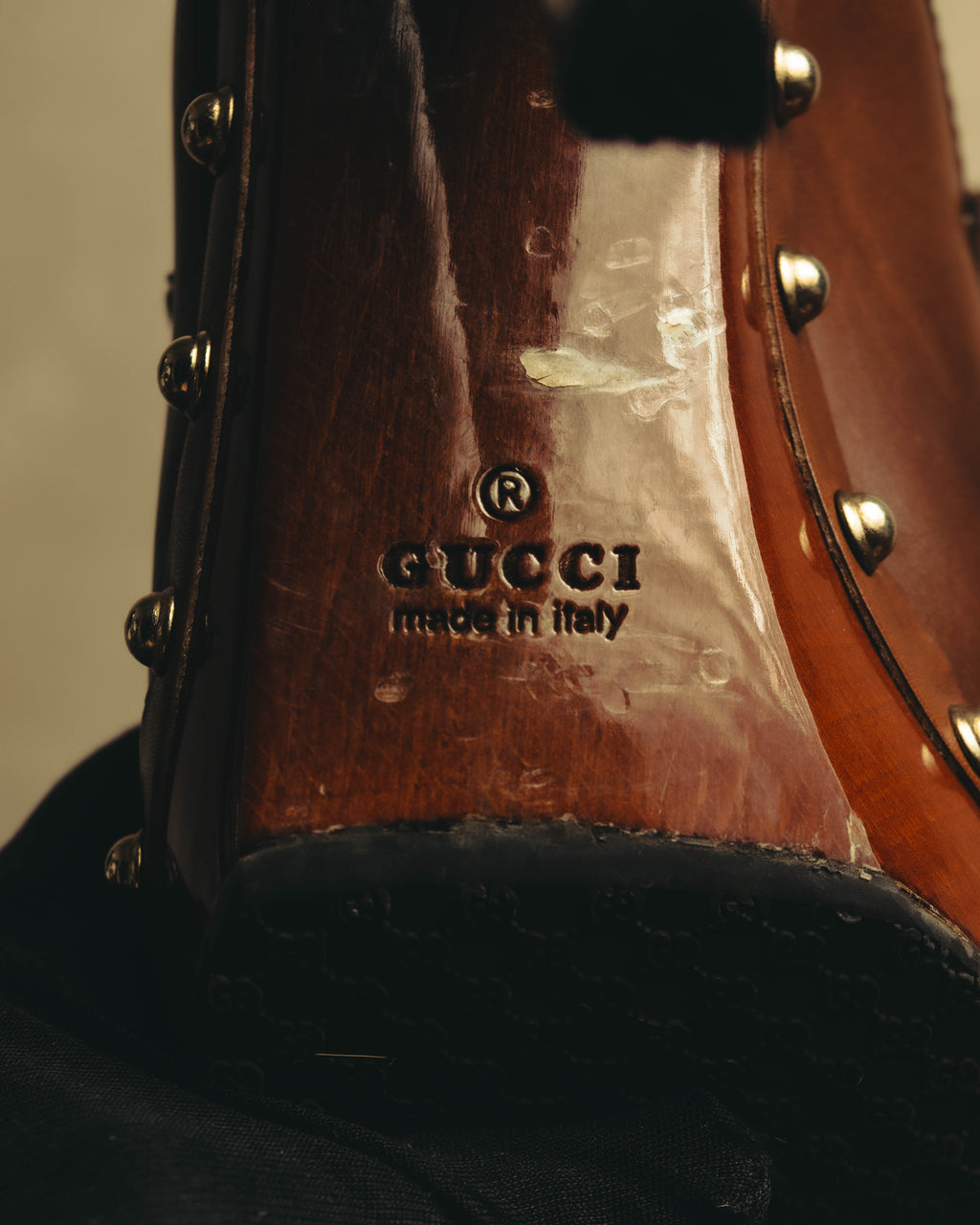 “GUCCI” 00’s Bamboo tassel studded platform mules