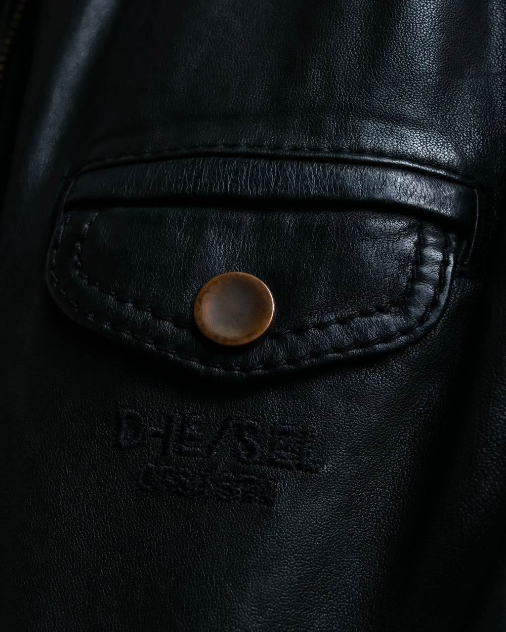 "DIESEL" Oversized stand collar lamb leather jacket