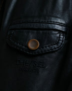"DIESEL" Oversized stand collar lamb leather jacket