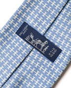 HERMES/ H Logo Silk Tie Sky Blue × Whigte