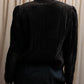 "Vintage stand collar short velour jacket"