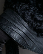 "HERMITAGE" Box silhouette double zipper fur blouson