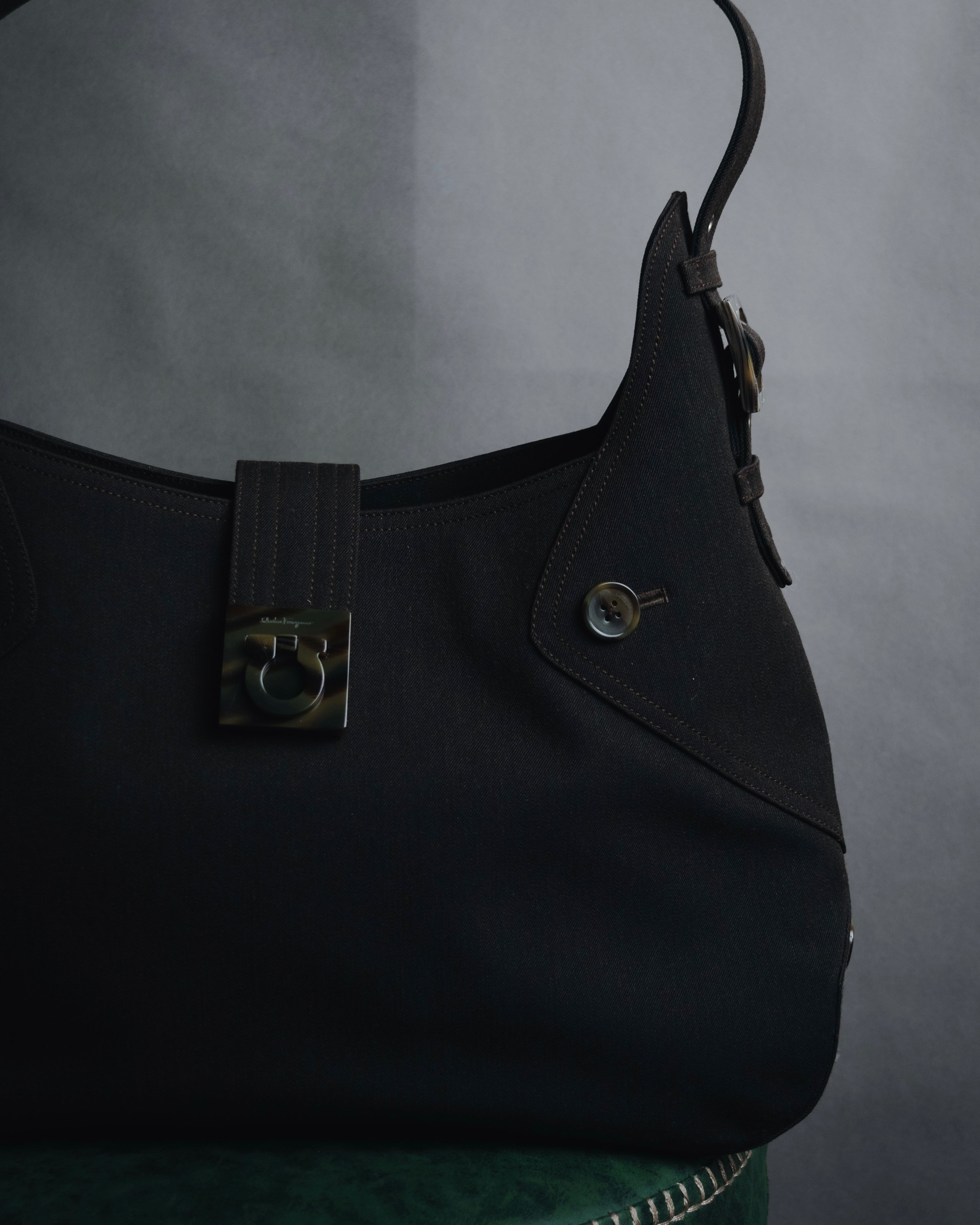 "Salvatore Ferragamo" 00’s canvas hobo shoulder bag