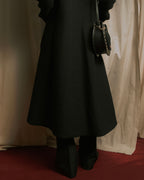 –SPECIALS– "LOEWE" 2017-2018 Minimal a-line calfskin piping coat