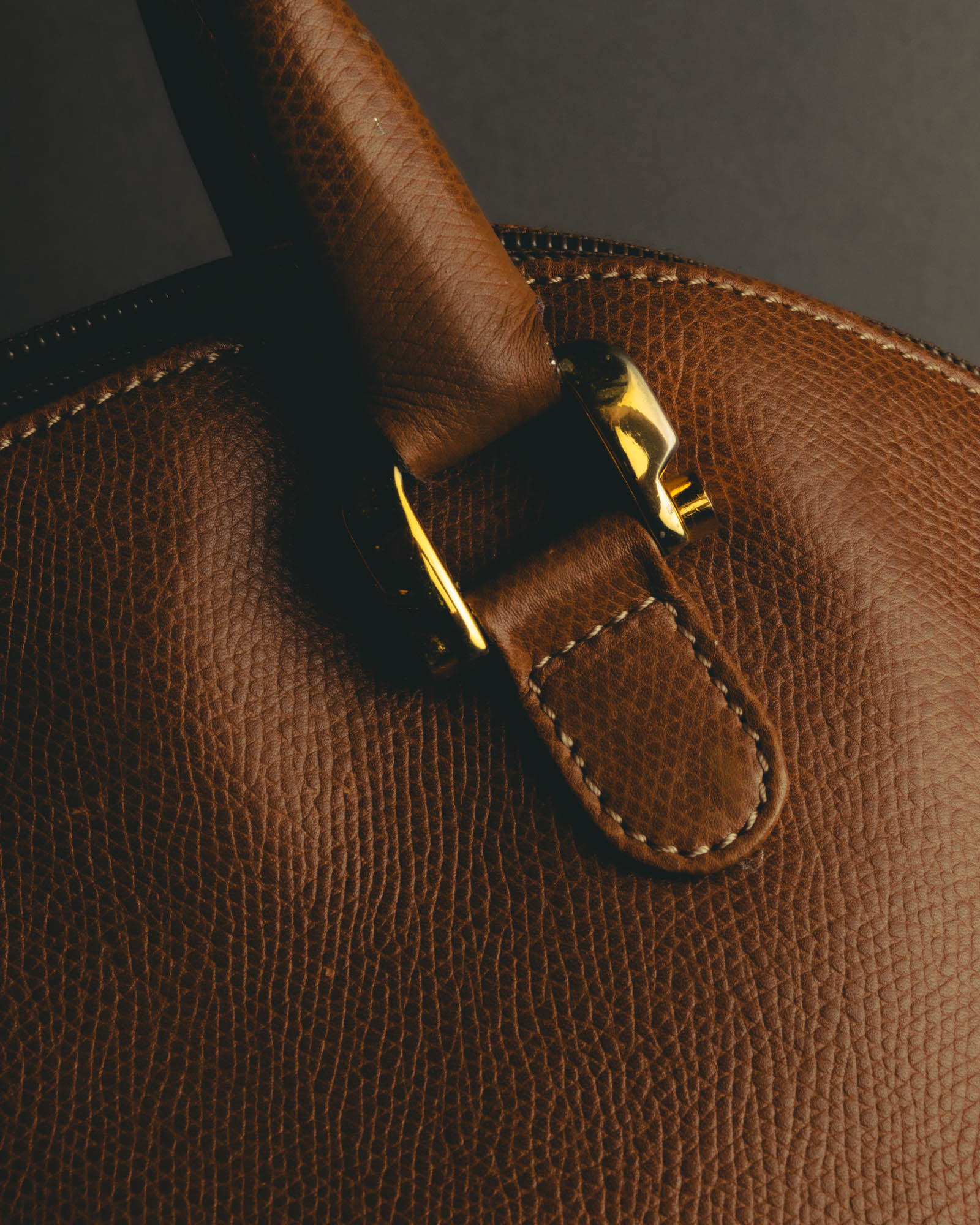 "LOEWE" 80s–00's logo embossed leather handbag