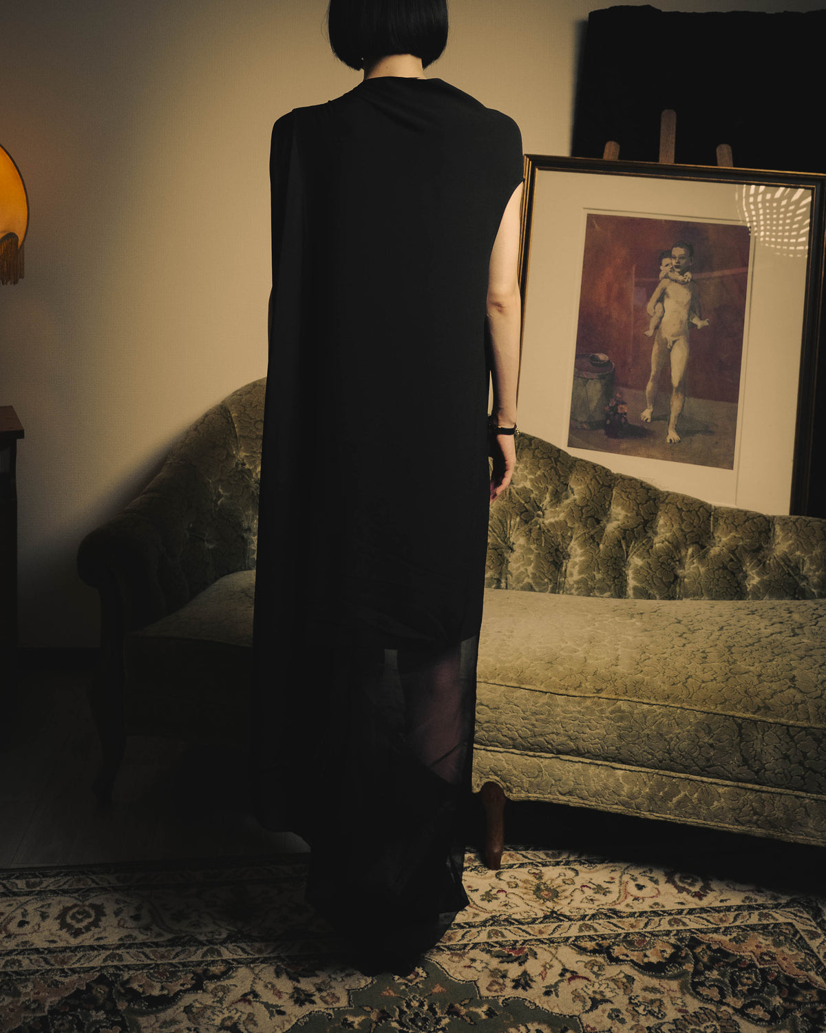 -SPECIAL- "FERRAGAMO" 2020's Sculpturally draped asymmetric maxi dress