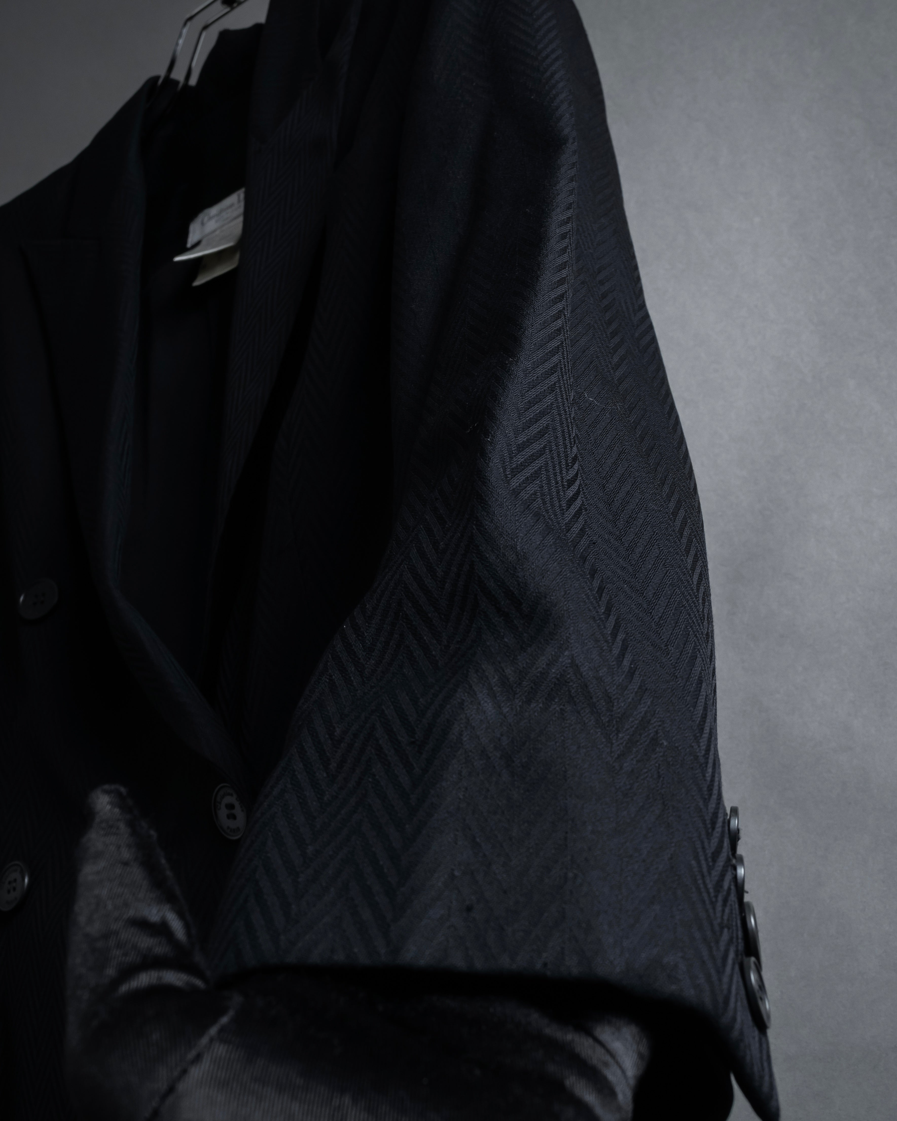 “Christian Dior” 90’s sculpted herringbone chester coat