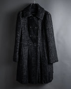 “MAX&Co.” Double-breasted houndstooth tweed coat