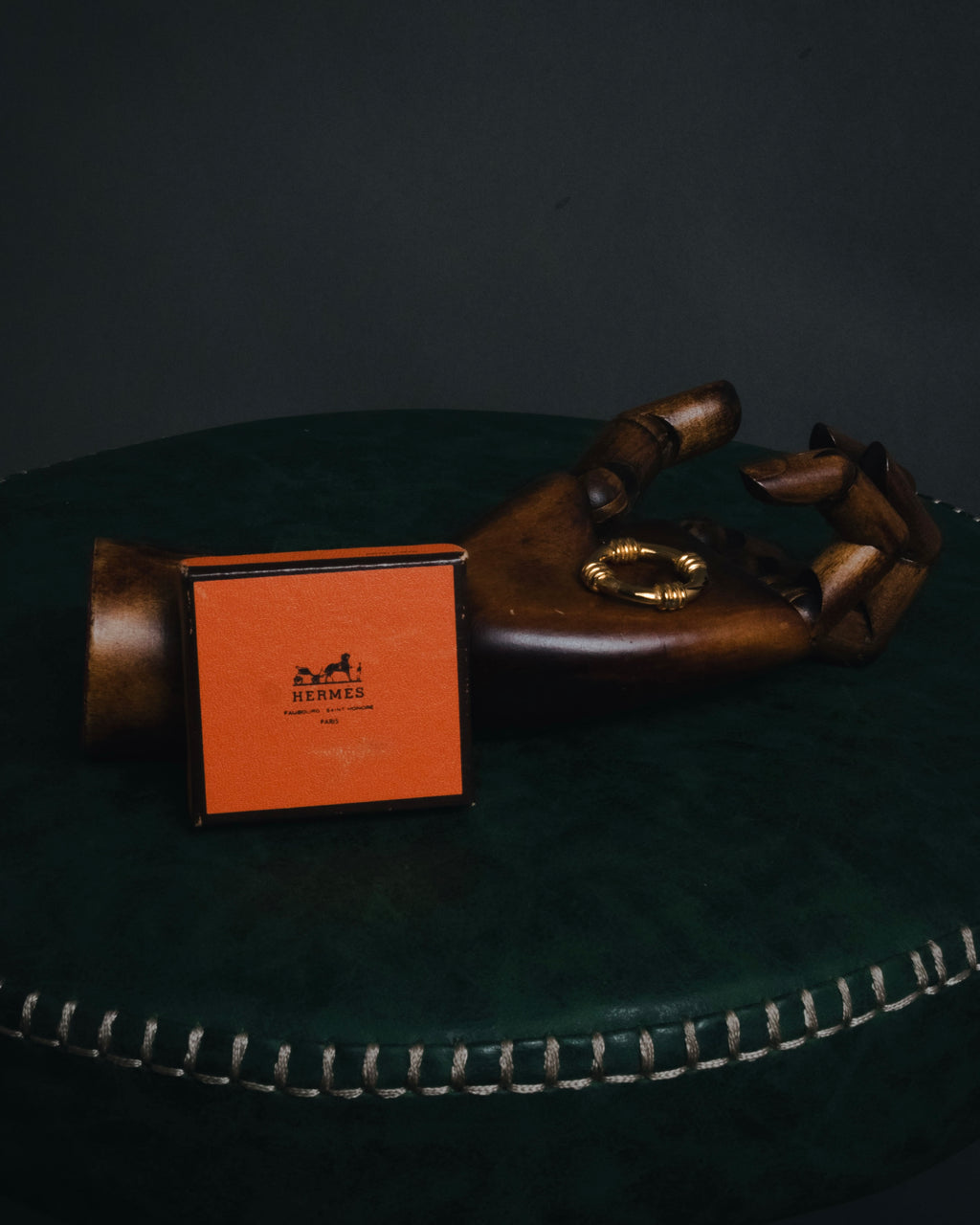 "HERMES" 80’s-90’s equestrian-threaded scarf ring