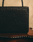 "Christian Dior" 70's-80's Ostrich textured leather handbag